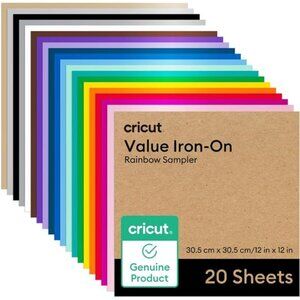 Value Iron-On, Rainbow Sampler - 12 in x 12 in (20 ct)- HTV Heat Transfer Vinyl